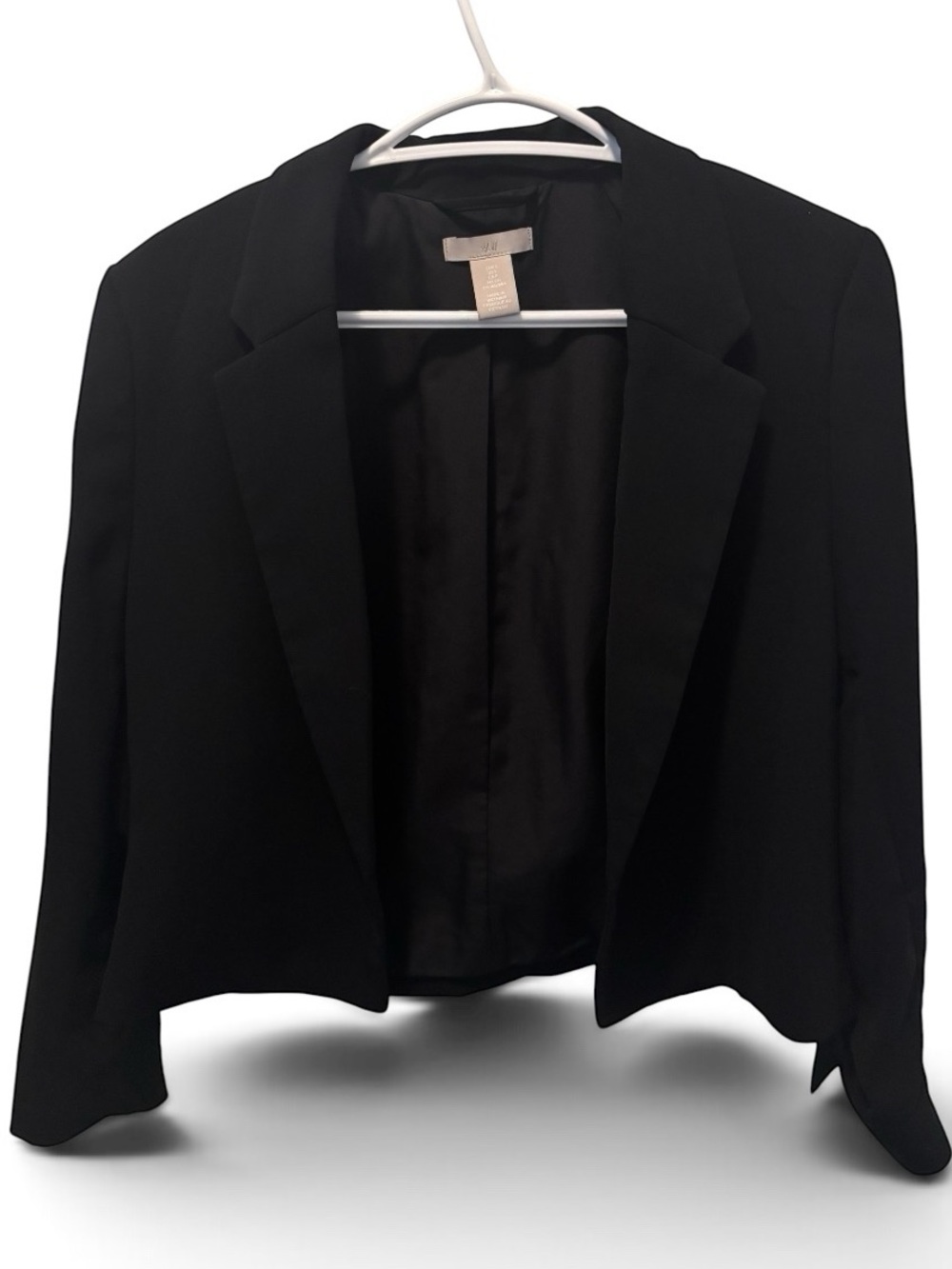 H&M Black Cropped Open Blazer size Small